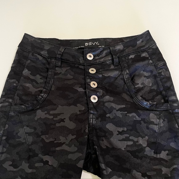 Bevy Flog Commando Button Fly Pant Stretch Cotton Black Camo Size 26 - Picture 9 of 16